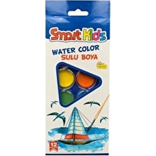 Smart Kids 12 Renk Sulu Boya Çok Renkli Kırtasiye Ürünü Pratik Kullanım İçin