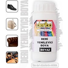 Deribo 100 ml Beyaz Deri Yenileyici Boya Sünger Hediyeli Deri Eşya, Ayakkabı ve Koltuk İçin Özel Formül