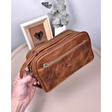 Büyük Erkek El Çantası Hakiki Deri Fındık Renk 2104