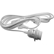 Kablolu Duy Fiş E27 Yarım Dişli Aç Kapa Anahtarlı 2 Metre Beyaz 1657