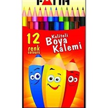 Fatih 12 Renk Tam Boy Kuruboya 33112 Kaliteli Boya Kalemi Seti Renkli 12 Adet