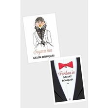 Gelin Damat Bohçası Kartları, Gelin Çeyiz Bohça Kartı, Bohça Kartı 18 Adet 7X10 cm Kart