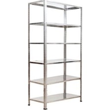 Herrafburada Galvanizraf 6 Katlı Galvaniz Çelik Raf 31X75X200 Metal Depo Arşiv Kiler Rafı