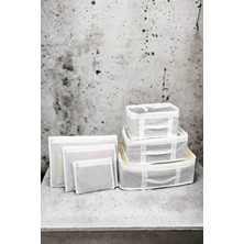 Bavul Içi Organizer Düzenleyici Çizgili Seyahat Çantası 6 Parçalı Set
