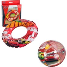 Elite Cars Arabalar Şişme Can Simidi ve Deniz Topu Seti - 50 cm Mondo Disney Pixar Cars Swim Ring + Ball 1 Adet
