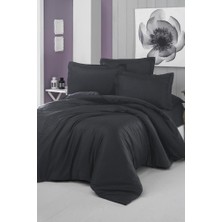 Çeyiz Diyarı Stripe Tek Kişilik Pollysaten Nevresim Takımı Siyah