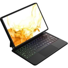 Samsung Galaxy Tab S10 Lite LED Aydınlatmalı Touchpadli Manyetik Kapaklı Bluetoothlu Magic Klavyeli Kılıf SM-X400