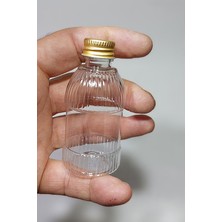 50 Adet Boş Gold Kapaklı Kolonya Şişesi Doldurulabilir Cep Plastik Parfüm Şişesi 50 ml Desen