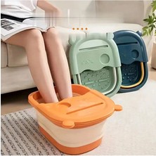 Yıldızhane Masajlı Katlanır Ayak Bakım Leğeni Yeşil Renkli Katlanabilir Pedikür Leğeni  Pratik Kullanım