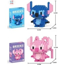 Stitch ve Angel Bricks Karakter Figürü 3D Yapboz Puzzle Yapı Oyuncakları / Premium Seri