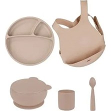Silikon Beslenme Seti 5'li - Bubble Beige