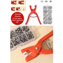 Kitchen Beauty 100'LÜ Çıt Çıt Takma Seti 9.5 mm Çıt Çıt Takma Çakım Makinesi ve Saklama Kutusu