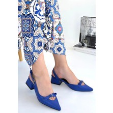 Biçomi Rewat Mavi Cilt Topuklu Ayakkabı
