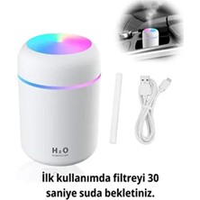 H2O 300 ml Ultrasonik Hava Nemlendirici Buhar Makinesi Plastik Malzemeden Şık Tasarım