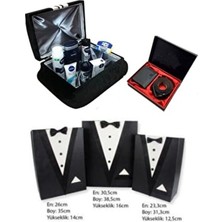 Damat Sandıklı Bohça Seti + Damat Bohça Çeyiz Kutusu 3'lü Set+Kemer Cüzdan Seti