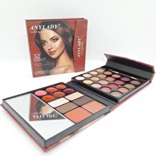Anylady 32 'li Göz Farı / Allık / Highlighter / Kontür / Lip Balm / Ayna / Makyaj Paleti No: 02