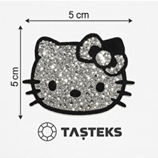 Taşlı Ütülenebilen Veya Sticker Olarak Kullanılabilen 6cm Hello Kitty