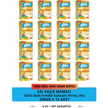 Kaşık Maması 12 Vitaminli 6 Minarelli, Sütlü Ballı Irmikli Pirinç Unu 200GR x 12 Adet-Koli