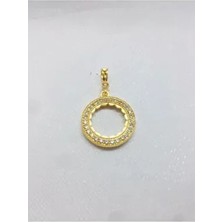 22 Ayar Altın Kaplama Çeyrek Cerceveli Kolye Uçu