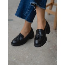 Rilsa Siyah Hakiki Deri Kadın MAKOSEN