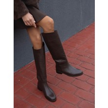 Adore Kahve Deri Hakiki Deri Kadın Çizme