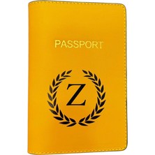 Harf Tasarımlı Deri Pasaport Kılıfı Z