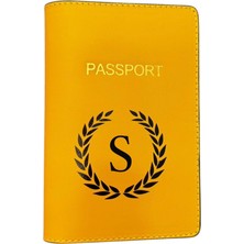 Harf Tasarımlı Deri Pasaport Kılıfı S