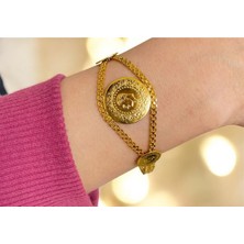 22 Ayar Altın Kaplama Paralı Bileklik Garantili Kuyumcu Kalitesinde