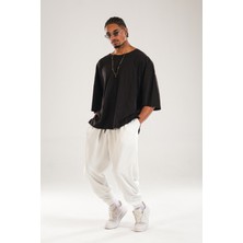 Cocopelli Erkek Fitilli Pileli Beyaz Rahat Kalıp Şalvar Pantolon COC1126