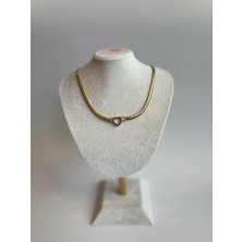 Saaden Gold Ucu Kalp Çelik Kolye