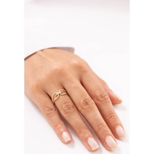 Minimal Taşlı Fiyonk 14 Ayar Altın Yüzük