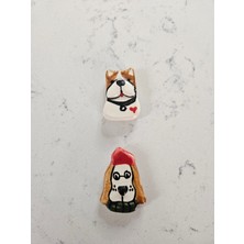 El Yapımı Seramik Magnet, Köpekli Seramik Magnet, Hediyelik Buzdolabı Magneti