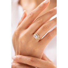 Vintage Dikdörtgen Taşlı 14 Ayar Altın Yüzük