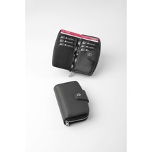 Cengiz Pakel Orta Boy Çıt Çıt Detaylı Kadın Cüzdan/portföy - 65300 - Siyah