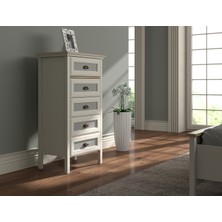 Sakura Hunerika Alenya Premium 5 Çekmeceli Şifonyer Aytaşı/Legnano 63 cm Genişlikte Modern Tasarım