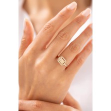 Vintage Sarı Taşlı 14 Ayar Altın Yüzük