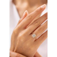 Damla Taşlı 14 Ayar Altın Yüzük