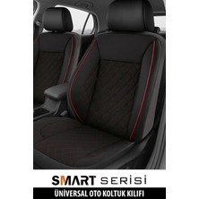 Skoda Rapid Spaceback 1.2 Tsi Green Tec Ambition 2016 Uyumlu  Smrt Serisi Tay Tüyü Siyah-Kırmızı Oto Kılıfı Tam Set