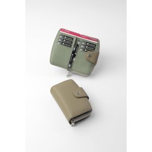 Cengiz Pakel Orta Boy Çıt Çıt Detaylı Kadın Cüzdan/portföy - 65300 - Haki