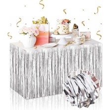 Gümüş Metalize Masa Eteği 275X75 cm – Kendinden Yapışkanlı