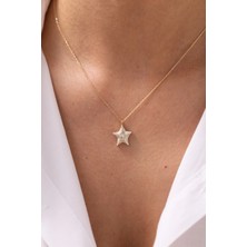 Denizyıldızı Taşlı 14 Ayar Altın Kolye