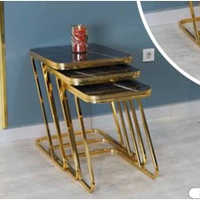 Mim Siyah Mermer - Gold Z Zigon Sehpa