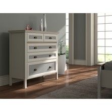 Sakura Hunerika Zaranto Premium 5 Çekmeceli Şifonyer Aytaşı/Legnano 110 cm Genişlikte Modern Tasarım