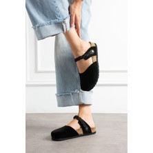 Lugano-S Hakiki Deri Mantar Taban Ortopedik Kadın Terlik