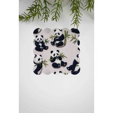 3D Panda Desen Dijital Baskılı Lazer Kesim Kumaş Koktel Peçetesi 1 Adet