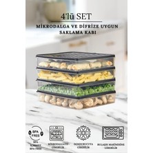 Mia Aksesuar Buzdolabı ve Mikrodalga Saklama Kabı - Füme Buzdolabı Organizeri 4X2800MŞ