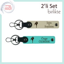 Erkek Arkadaşa Karizmatik Hediye, Boks Desenli Kişisel Yazı Eklenebilir Anahtarlık, S Kahve-Turkuaz