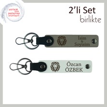 Kaplan Desenli Doğum Günü Hediye Takımı, Erkek Sevgiliye Uygun Kişisel Set, Kül Gri-Beyaz