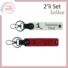 Erkek Arkadaşa Uygun Futbol Temalı Kalıcı Hatıra, Kişisel Isimler Yazılı Anahtarlık, Beyaz-Kırmızı