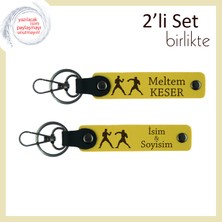 Güçlü Ruhlara, Yumruk ve Strateji Temalı, Isme Özel Kişiselleştirilebilir Anahtarlık, Sarı-Sarı